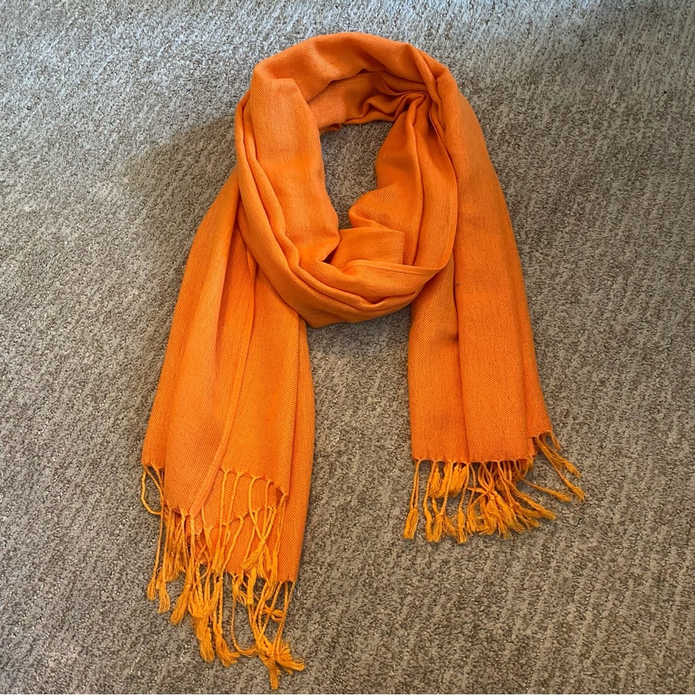 Pashmina carrot orange scarf/shawl